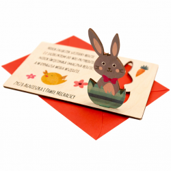 Kartka wielkanocna z logo zajączek 3D wypinany...