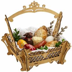 Kosz na święconkę drewniany ażurowy wielkanocny