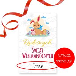 Bilecik wielkanocny do prezentu zajączek...