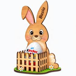 Zając wielkanocny z imieniem na Kinder jajko DIY