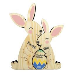 Drewniane zające z imionami personalizowane...