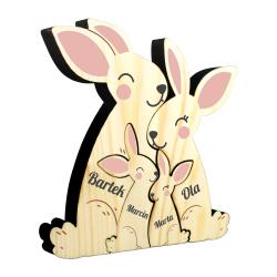 Drewniane zające z imionami personalizowane...