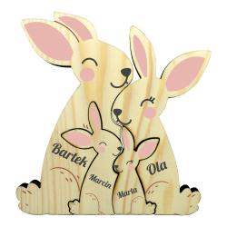 Drewniane zające z imionami personalizowane...