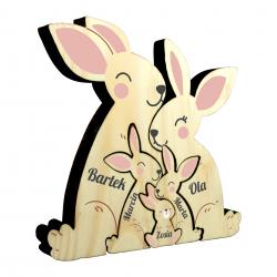 Drewniane zające z imionami personalizowane...