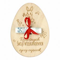 Bon Wielkanocny na pieniądze z życzeniami i...