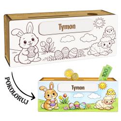 Skarbonka wielkanocna do kolorowania z imieniem...