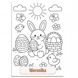 Kolorowanka wielkanocna A5 z imieniem dyplom...