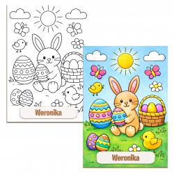 Kolorowanka wielkanocna A5 z imieniem dyplom...