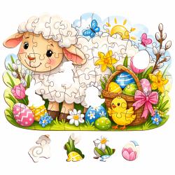 Puzzle wielkanocne w pudełku z dedykacją...