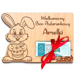 Wielkanocny bon na pieniądze z imieniem prezent...