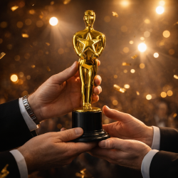 Mini Złote Trofea Oscar 15.2 cm plastikowe z...