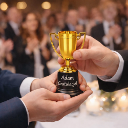 Mini Złote Plastikowe Trofea 9,5 cm Upominki na...