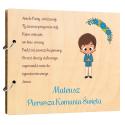Drewniany album na zdjęcia Komunia Święta z imieniem
