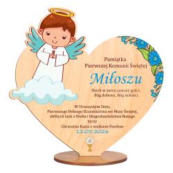 Drewniana statuetka aniołek dla chłopca...