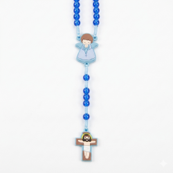 Różaniec dla dziecka niebieskie koraliki anioł...