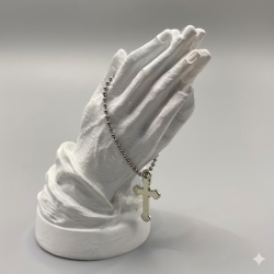 Figurka modlące się dłonie z krzyżykiem...