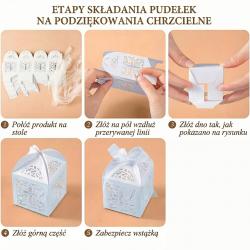 Mini różaniec drewniany pudełko na prezent organza