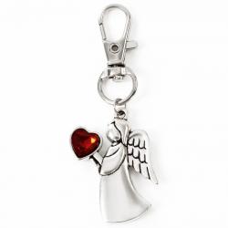 Brelok aniołek z sercem zestaw prezent organza