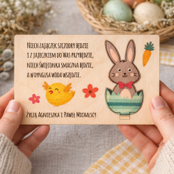 Kartka wielkanocna z logo zajączek 3D wypinany...