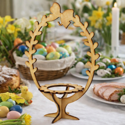 Stojak wieszak na jajko Wielkanoc stroik z baziami