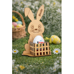 Zając wielkanocny z imieniem na Kinder jajko DIY