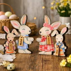 Spersonalizowane drewniane zajączki na...