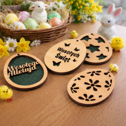 4 sztuki Klasyczne jajko podklejone filcem w...