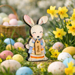 Spersonalizowany drewniany zajączek na...