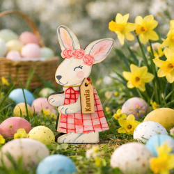 Spersonalizowany drewniany zajączek na...