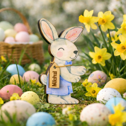 Spersonalizowany drewniany zajączek na...