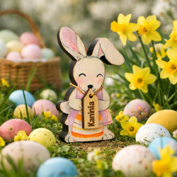 Spersonalizowany drewniany zajączek na...