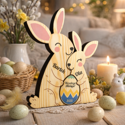 Drewniane zające z imionami personalizowane...