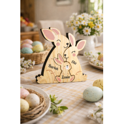 Drewniane zające z imionami personalizowane...