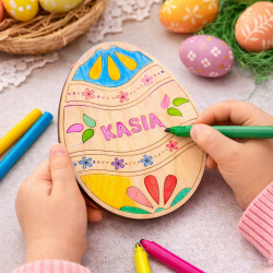 Pisanka drewniana z imieniem do kolorowania...