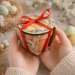 Rzeżucha w doniczce z podstawką i...