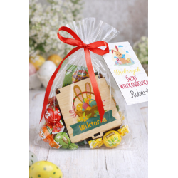 Zestaw na Wielkanoc cukierki, oranżada i gra z...