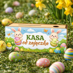 Skarbonka wielkanocna kasa od zajączka prezent...