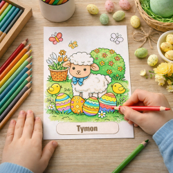Kolorowanka wielkanocna A5 z imieniem prezent...