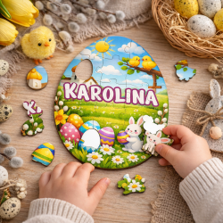 Puzzle wielkanocne jajko z imieniem dla dzieci...