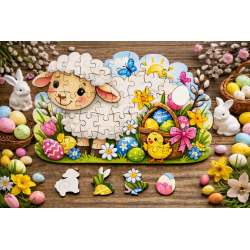 Puzzle wielkanocne w pudełku z dedykacją...