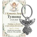 Brelok aniołek podziękowanie komunia personalizowane