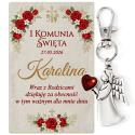 Brelok aniołek serce komunia podziękowanie dla gości