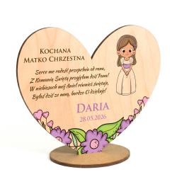 Drewniana statuetka aniołek dla Dziewczynki -...