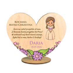 Drewniana statuetka aniołek dla Dziewczynki -...