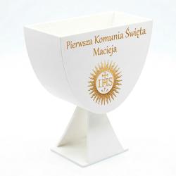 Flowerbox kielich Komunia personalizowany prezent