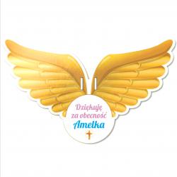 Podziękowanie dla gości Komunia lizak skrzydła...