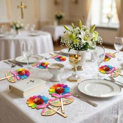 Podziękowanie dla gości Komunia lizak kwiatek...