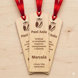 Zakładka do książki z grawerem podziękowanie...