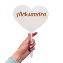 Topper serce z imieniem Komunia Święta dekoracja