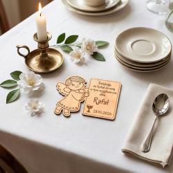 Magnes komunijny aniołek z grawerem podziękowanie